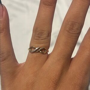 Gold Infinity Ring with Diamonds
